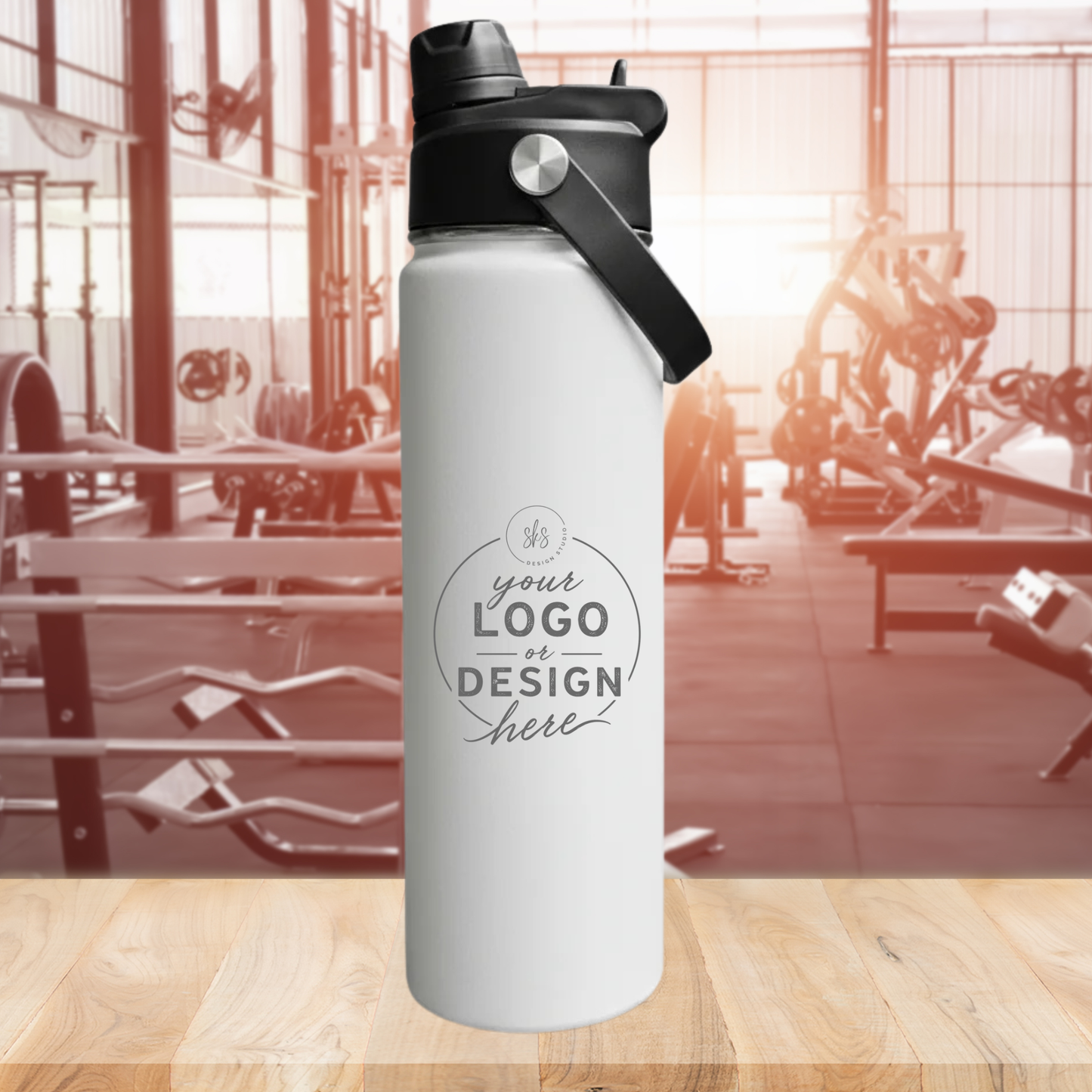 CUSTOM LOGO | ENGRAVED | 22oz Stainless Steel Sports Water Bottle