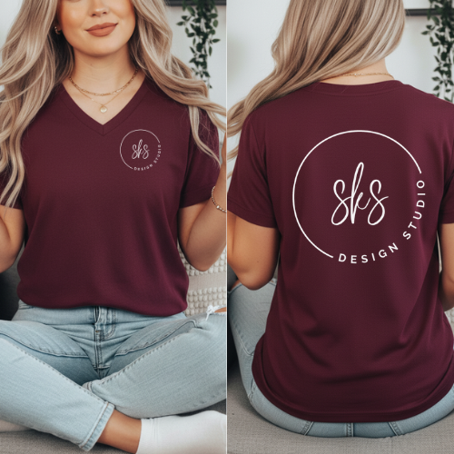CUSTOM LOGO | Women's V-Neck T-Shirt [BELLA CANVAS]