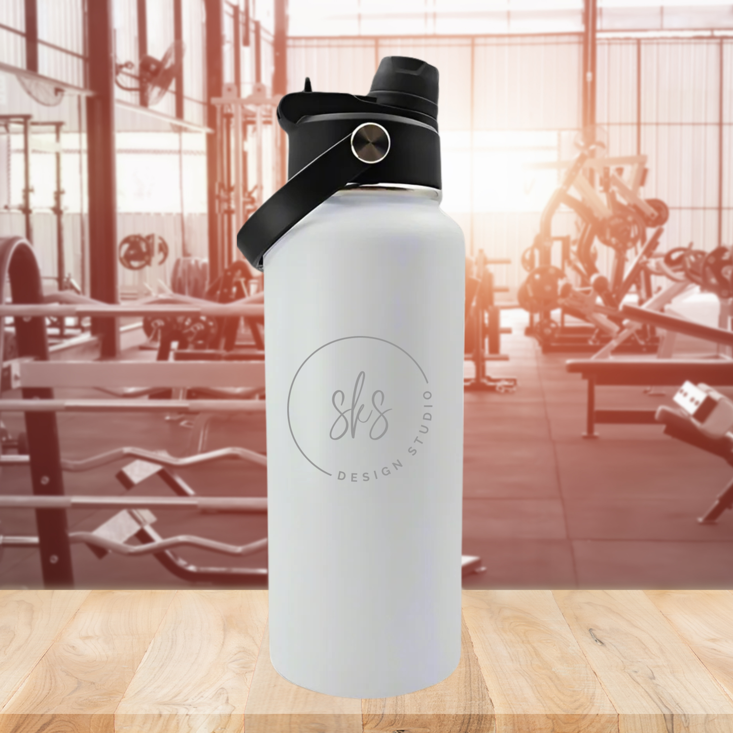 CUSTOM LOGO | ENGRAVED | 32oz Stainless Steel Sports Water Bottle