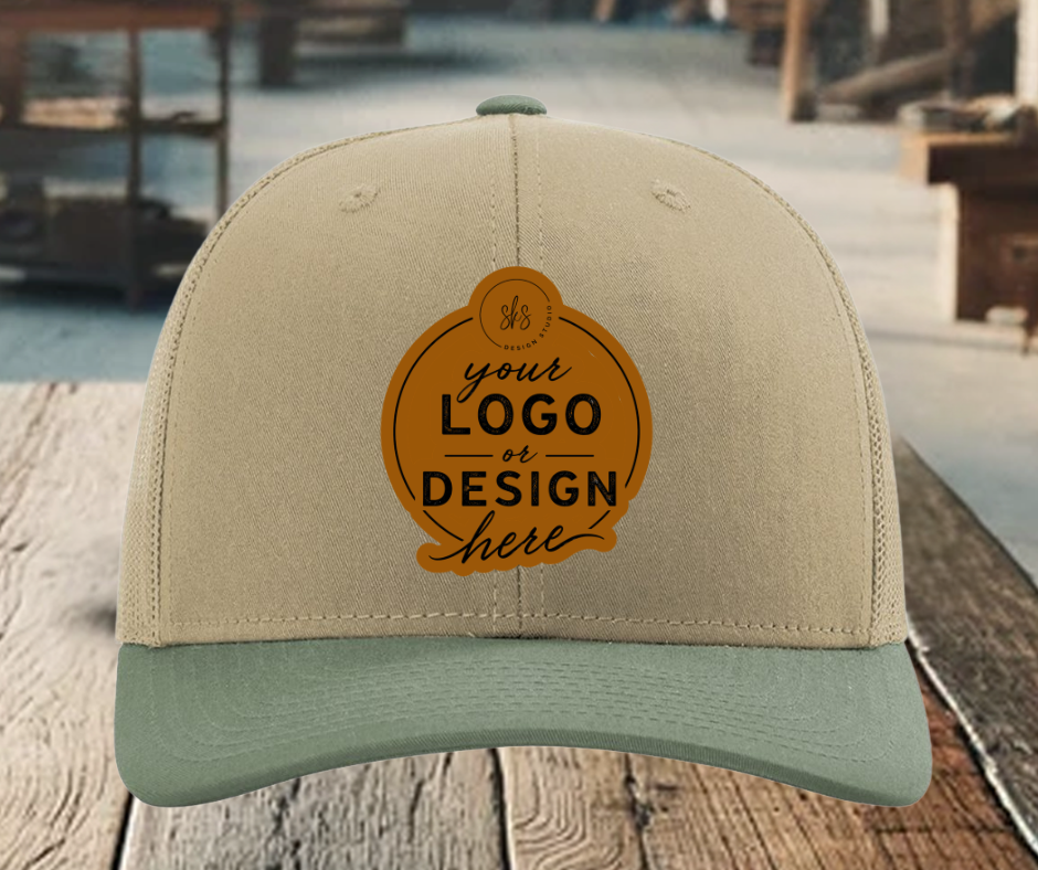 CUSTOM LOGO | Richardson 112 Hat with Laser Engraved Leather Patch