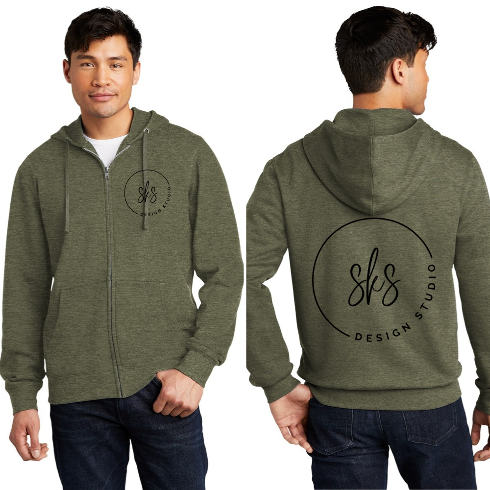 CUSTOM LOGO | Unisex Zip Up Hoodie [DISTRICT]