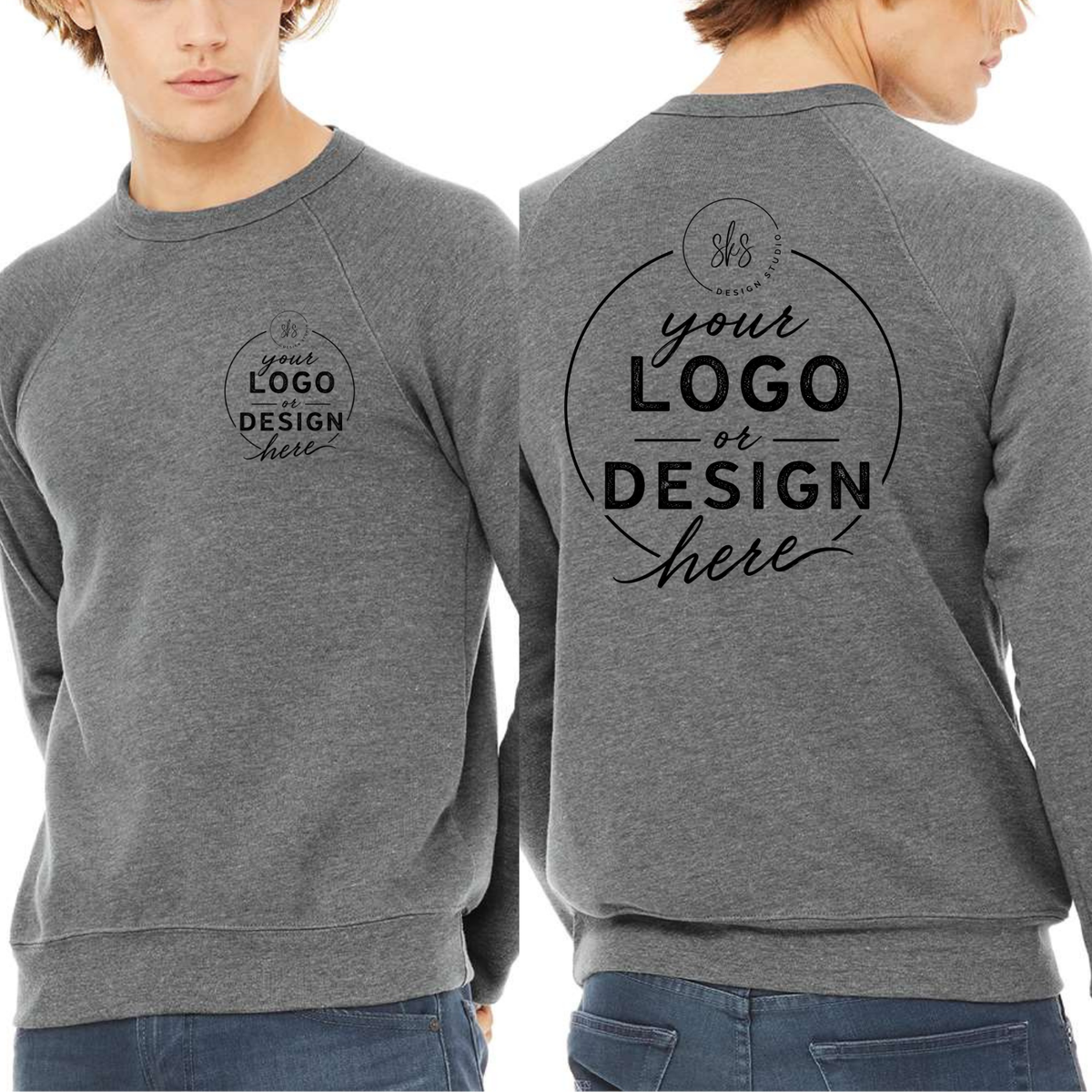 CUSTOM LOGO | Unisex Crewneck Sweatshirt [BELLA CANVAS]