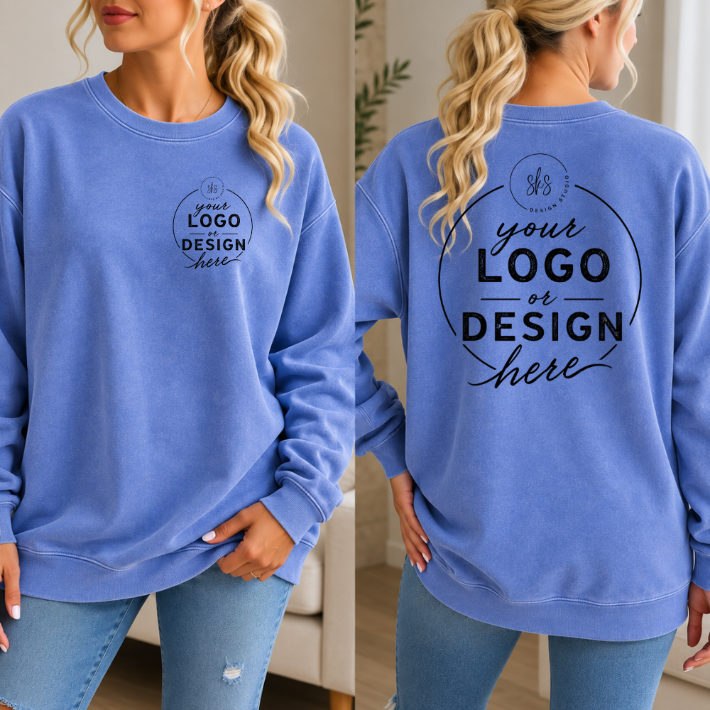 CUSTOM LOGO | Unisex Crewneck Sweatshirt [COMFORT COLORS]