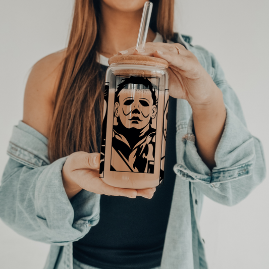 Horror Movies | UVDTF | 20 oz Libbey Can Glass with Bamboo Lid & Straw