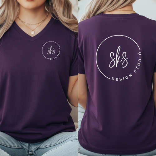 CUSTOM LOGO | Women's V-Neck T-Shirt [BELLA CANVAS]