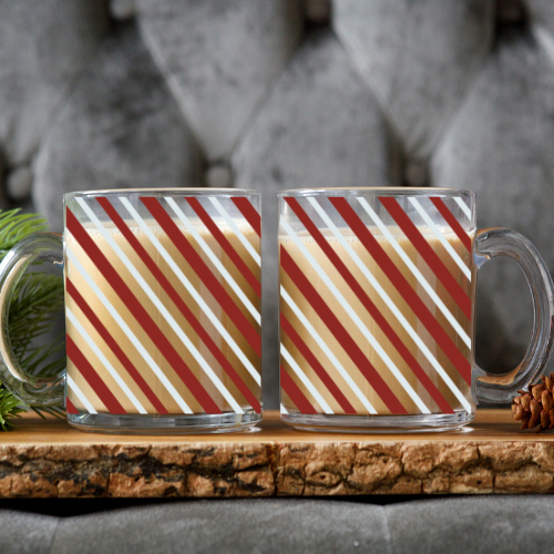 Candy Cane Stripes | VINYL | 12 oz Clear Coffee Mug