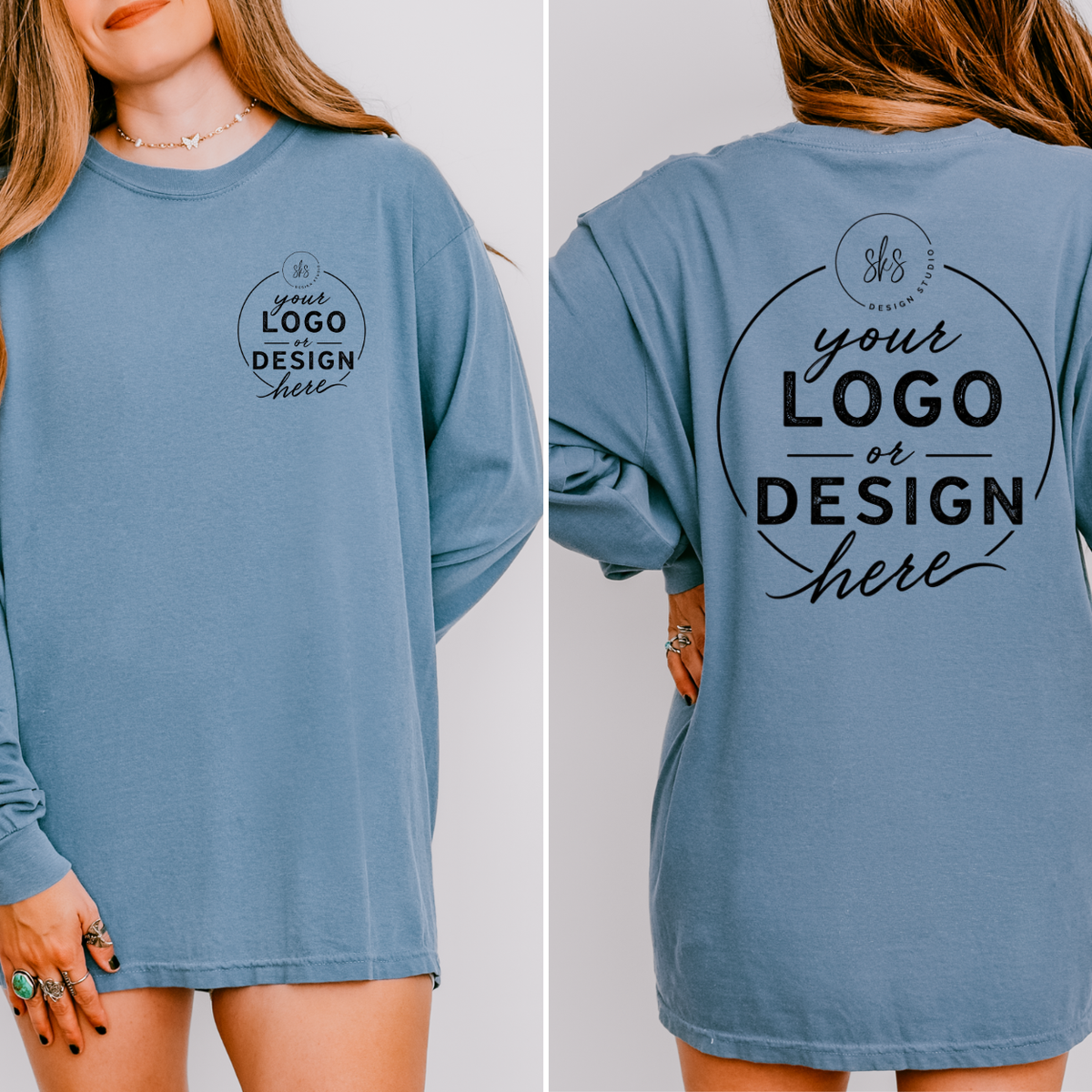 CUSTOM LOGO | Unisex Long Sleeve Shirt [COMFORT COLORS]