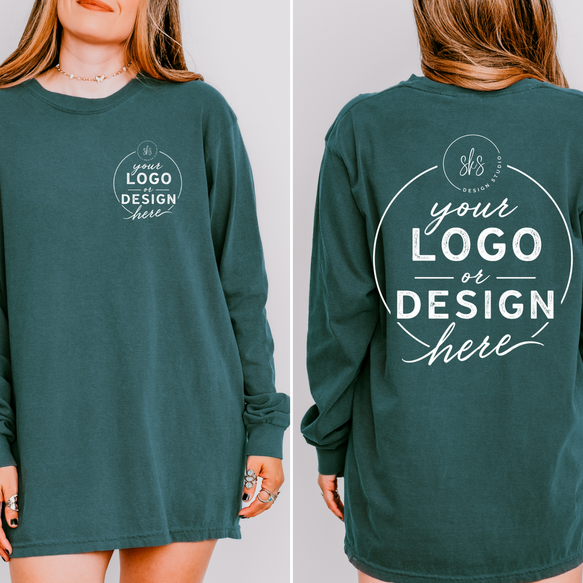 CUSTOM LOGO | Unisex Long Sleeve Shirt [COMFORT COLORS]