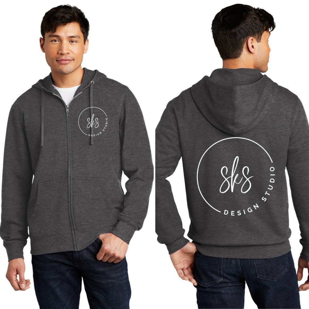 CUSTOM LOGO | Unisex Zip Up Hoodie [DISTRICT]