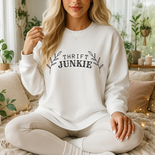 Thrift Junkie | Unisex Crewneck Sweatshirt [COMFORT COLORS]