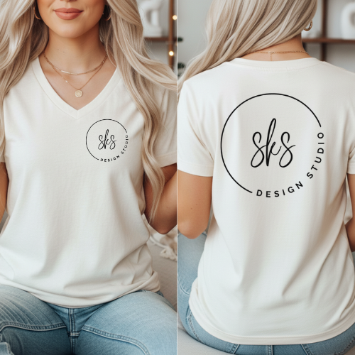 CUSTOM LOGO | Women's V-Neck T-Shirt [BELLA CANVAS]