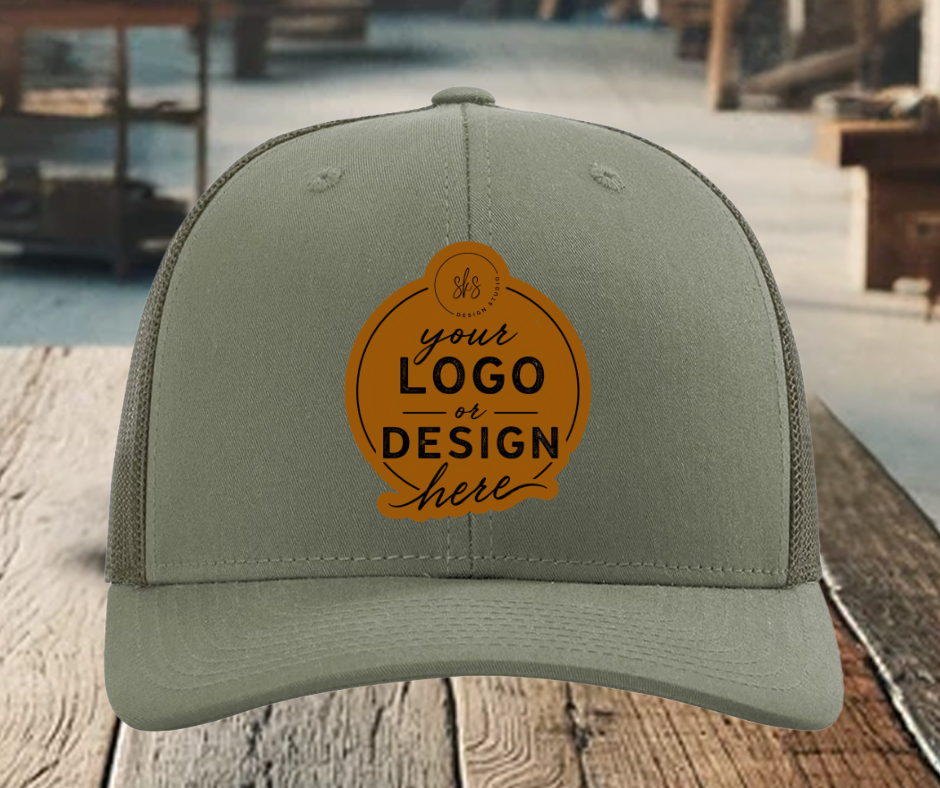 CUSTOM LOGO | Richardson 112 Hat with Laser Engraved Leather Patch