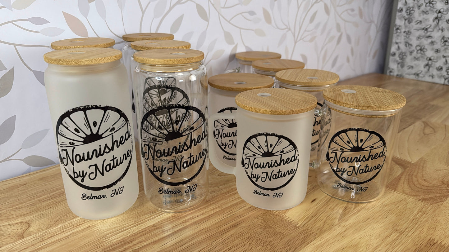 CUSTOM LOGO | UVDTF | 20 oz Libbey Can Glass with Bamboo Lid & Straw