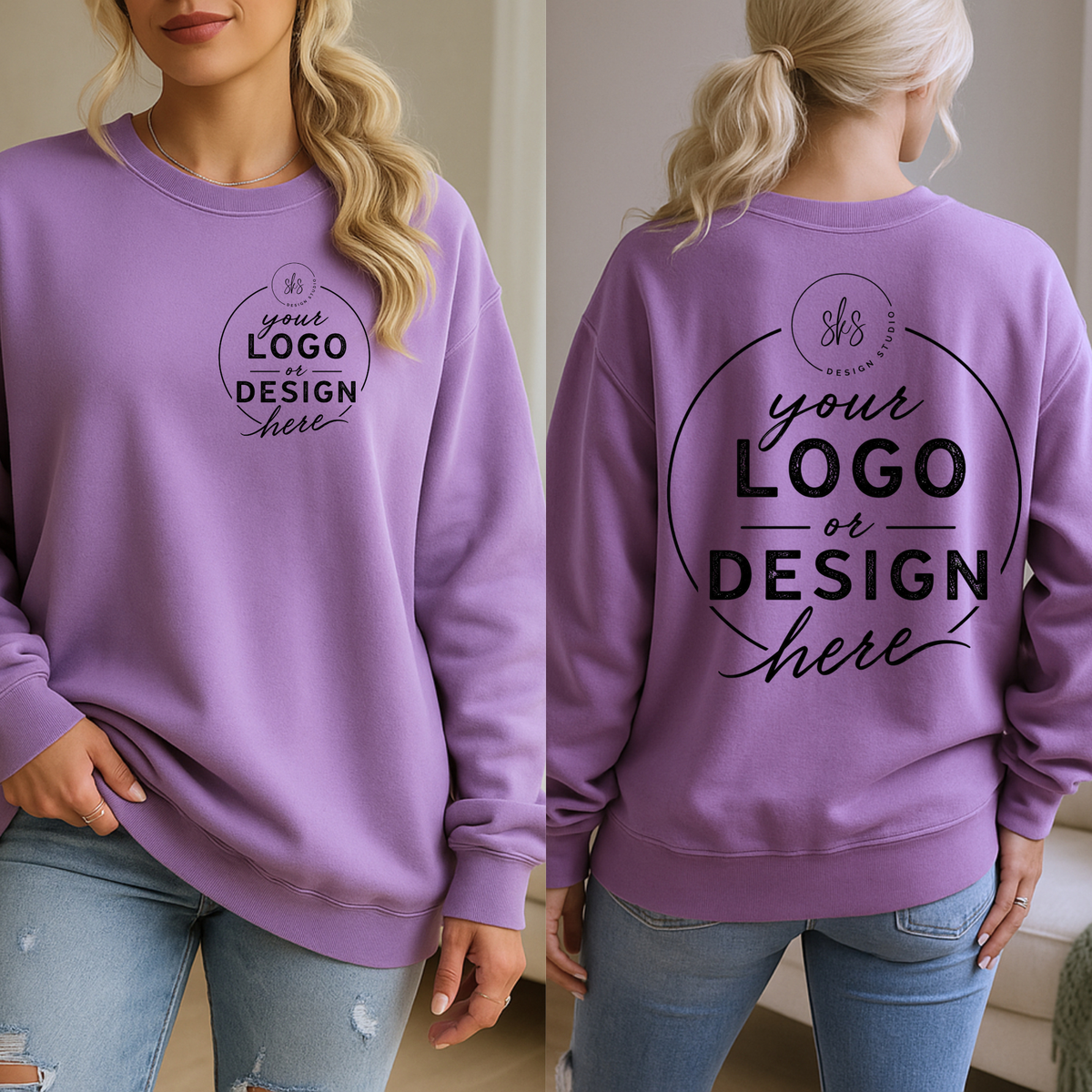 CUSTOM LOGO | Unisex Crewneck Sweatshirt [COMFORT COLORS]