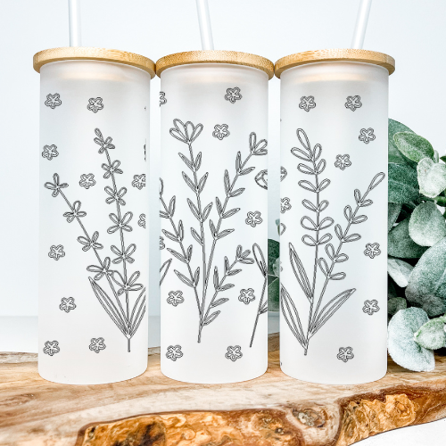 Wildflowers | VINYL | 25oz Skinny Glass Tumbler