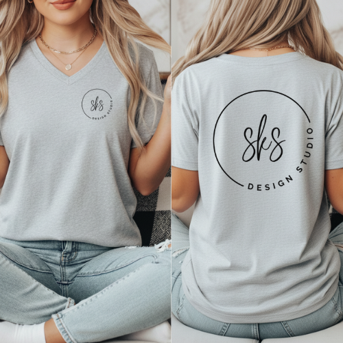 CUSTOM LOGO | Women's V-Neck T-Shirt [BELLA CANVAS]