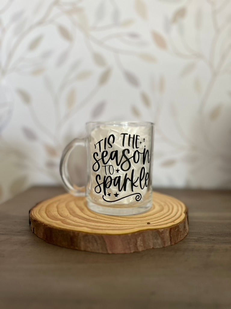 Tis The Season To Sparkle | VINYL | 12 oz Clear Coffee Mug