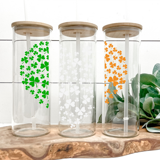 Irish Heart | VINYL | 25oz Skinny Glass Tumbler