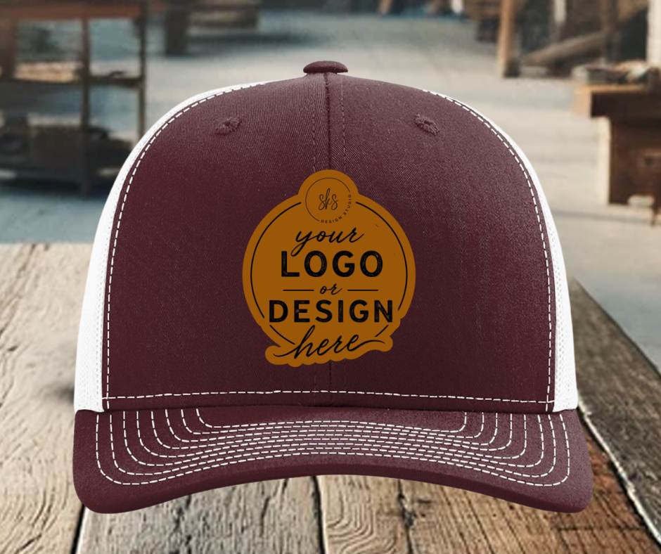 CUSTOM LOGO | Richardson 112 Hat with Laser Engraved Leather Patch