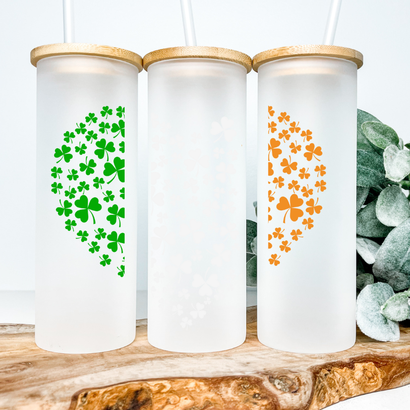 Irish Heart | VINYL | 25oz Skinny Glass Tumbler