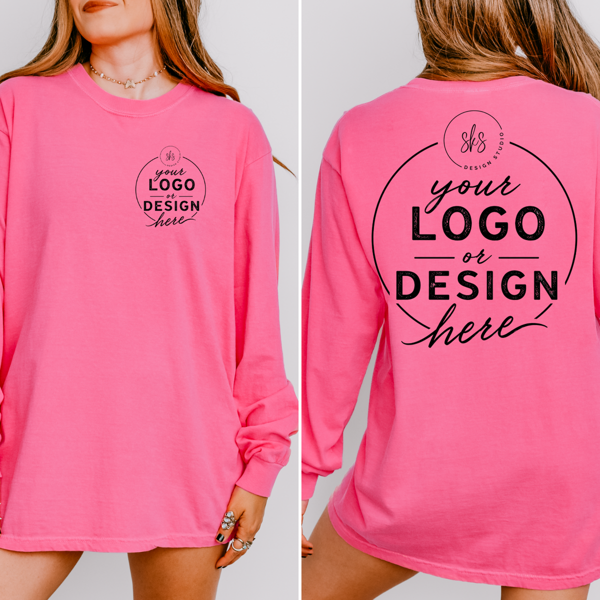 CUSTOM LOGO | Unisex Long Sleeve Shirt [COMFORT COLORS]