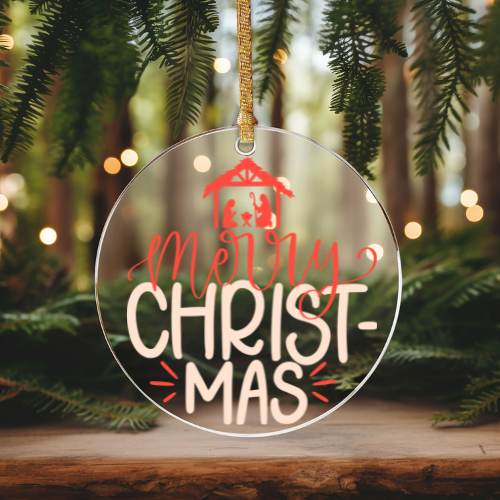 Merry Christ-mas | VINYL | Christmas Ornament