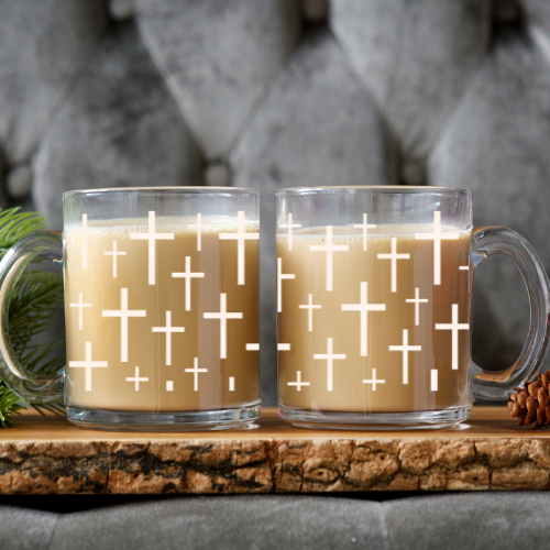 Crosses | VINYL | 12 oz Clear Coffee Mug