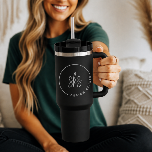 CUSTOM LOGO | ENGRAVED | 40oz Stainless Steel Tumbler