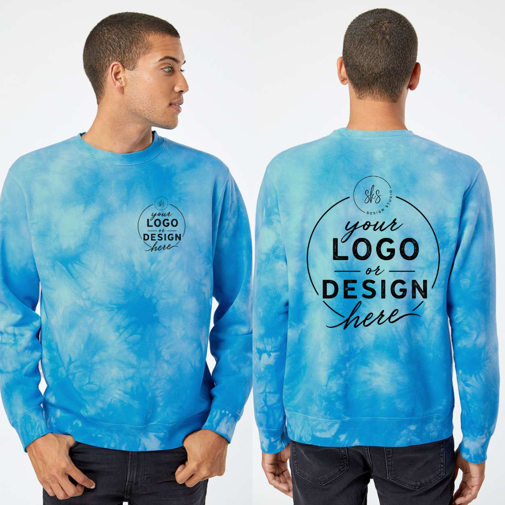 CUSTOM LOGO | Unisex Tie-Dyed Crewneck [INDEPENDENT TRADING CO.]