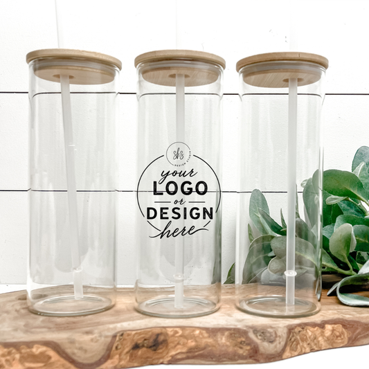 CUSTOM LOGO | UVDTF | 25oz Skinny Glass Tumbler