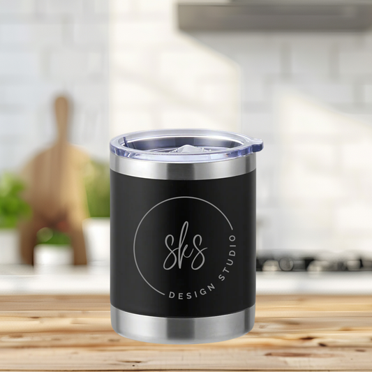CUSTOM LOGO | ENGRAVED | 10oz Stainless Steel Tumbler