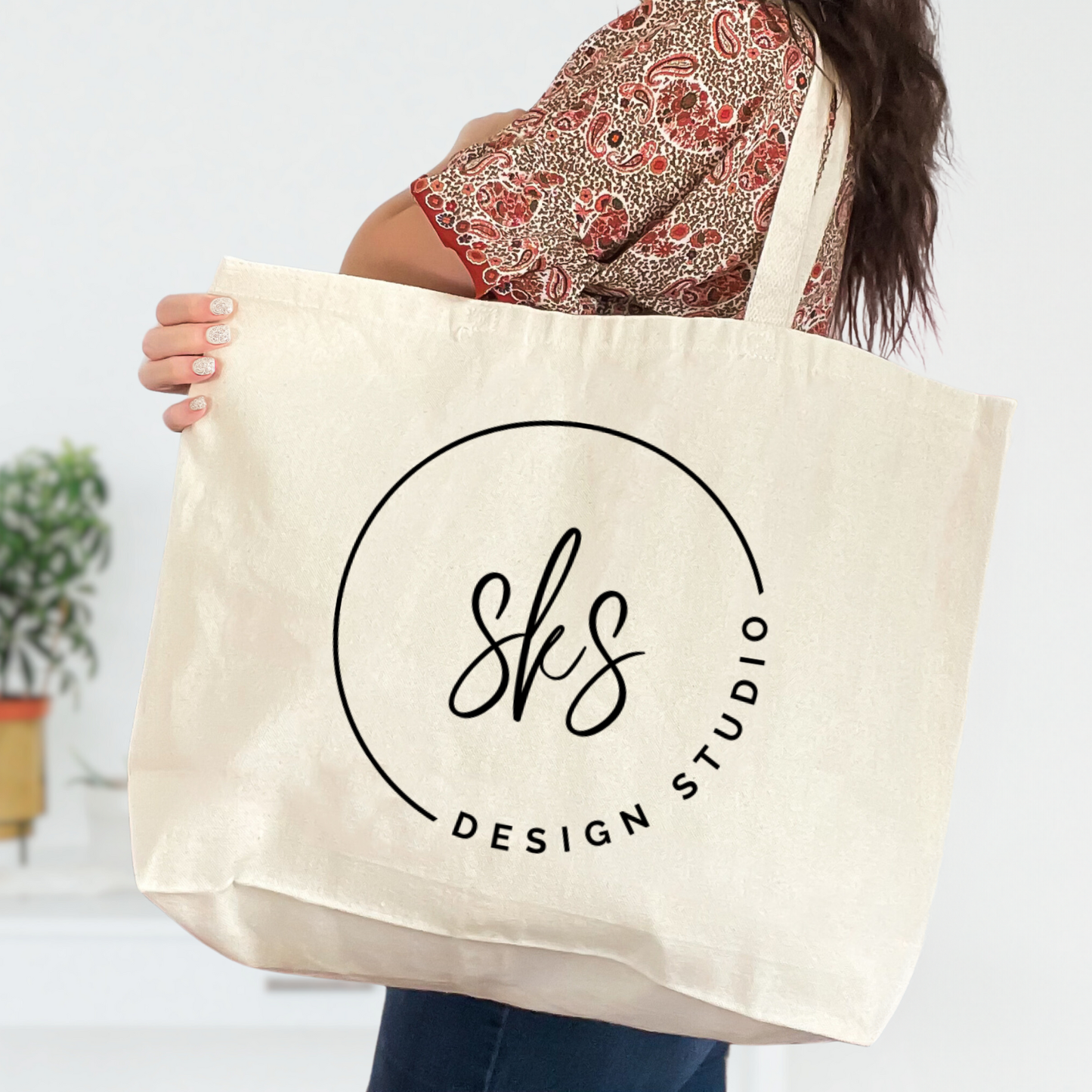 CUSTOM LOGO | Jumbo Canvas Tote Bag