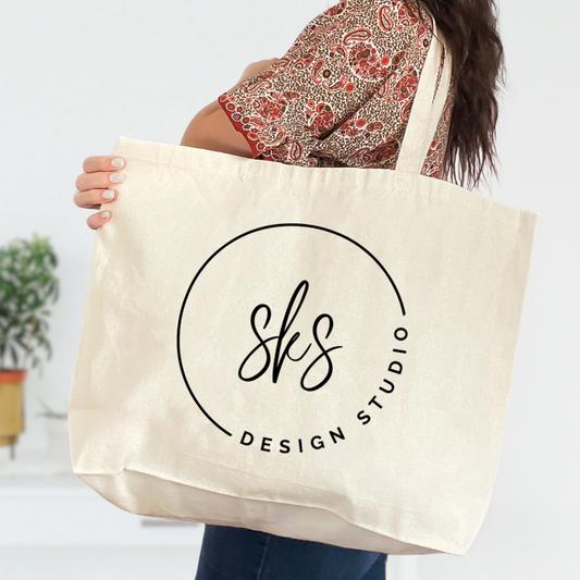 CUSTOM LOGO | Jumbo Canvas Tote Bag