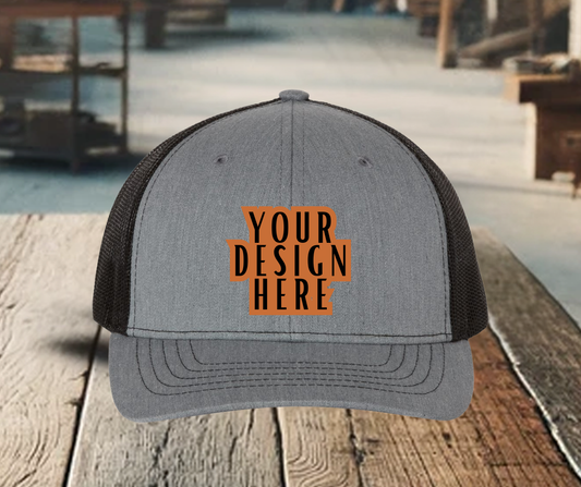 CUSTOM LOGO | Youth Richardson 112 Hat with Laser Engraved Leather Patch