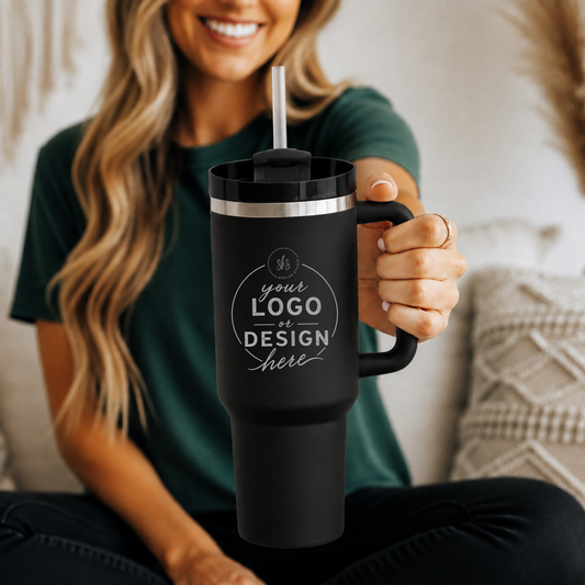 CUSTOM LOGO | ENGRAVED | 40oz Stainless Steel Tumbler