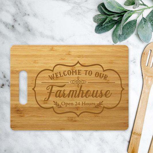 Welcome to Our Farmhouse | ENGRAVED | 15" x 11" Cutting Board