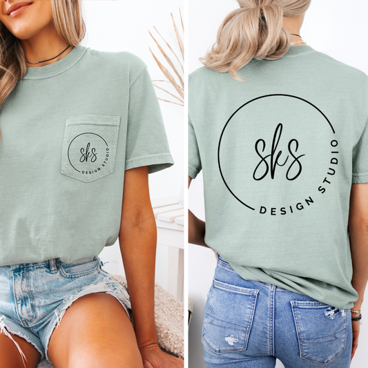 CUSTOM LOGO | Unisex Pocket Tee [COMFORT COLORS]