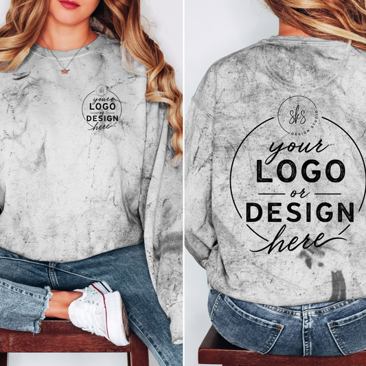 CUSTOM LOGO | Unisex Color Blast Crewneck Sweatshirt [COMFORT COLORS]