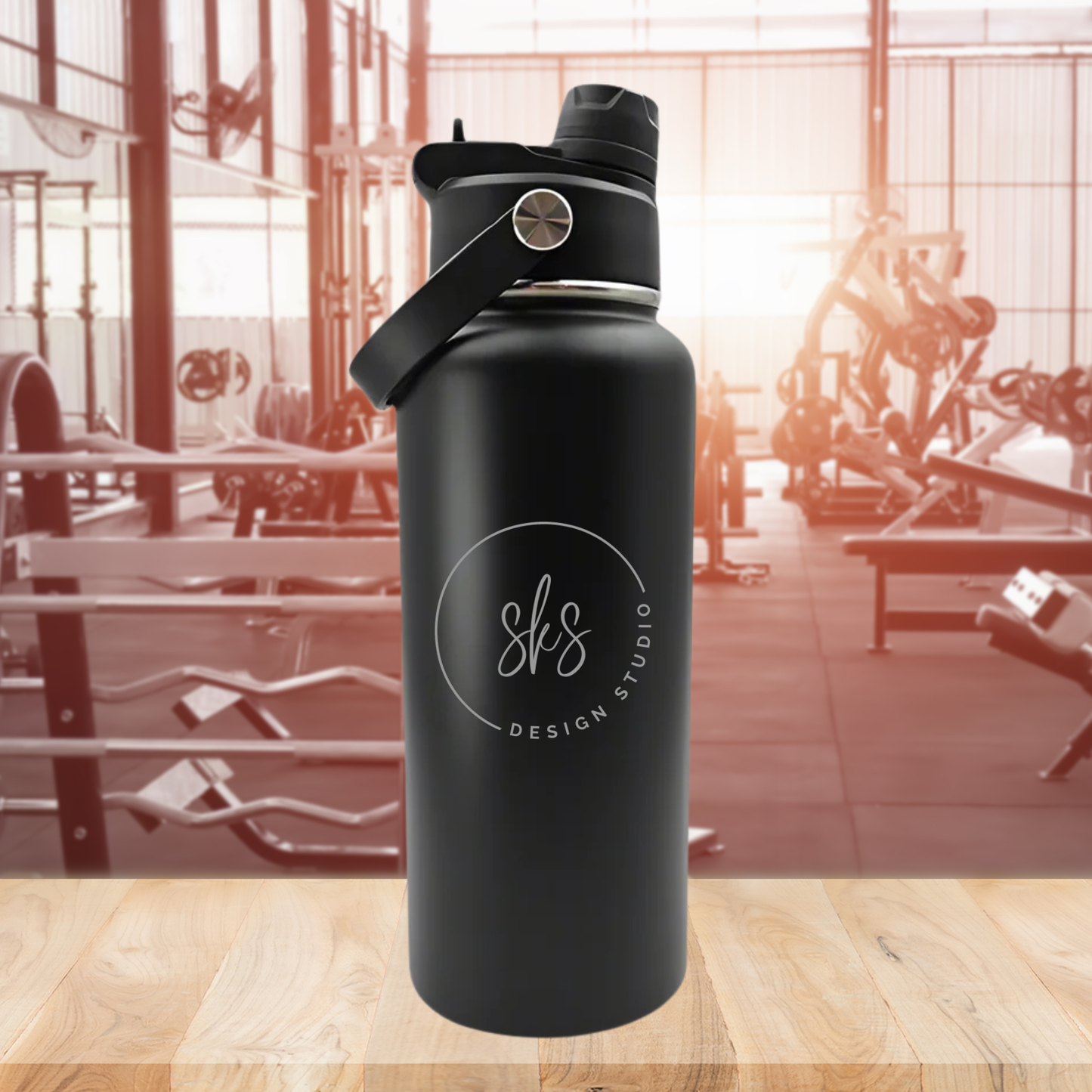 CUSTOM LOGO | ENGRAVED | 32oz Stainless Steel Sports Water Bottle