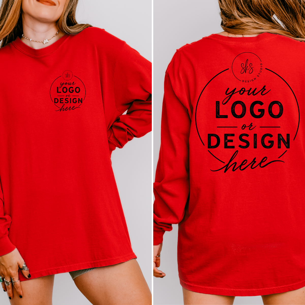 CUSTOM LOGO | Unisex Long Sleeve Shirt [COMFORT COLORS]