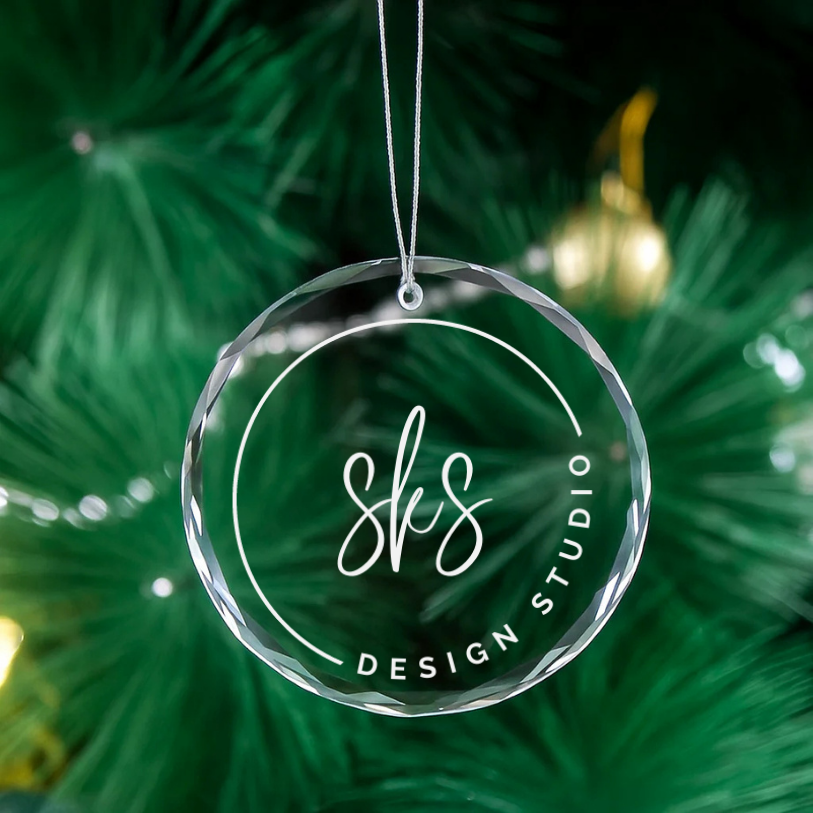 CUSTOM Logo | Crystal Ornament