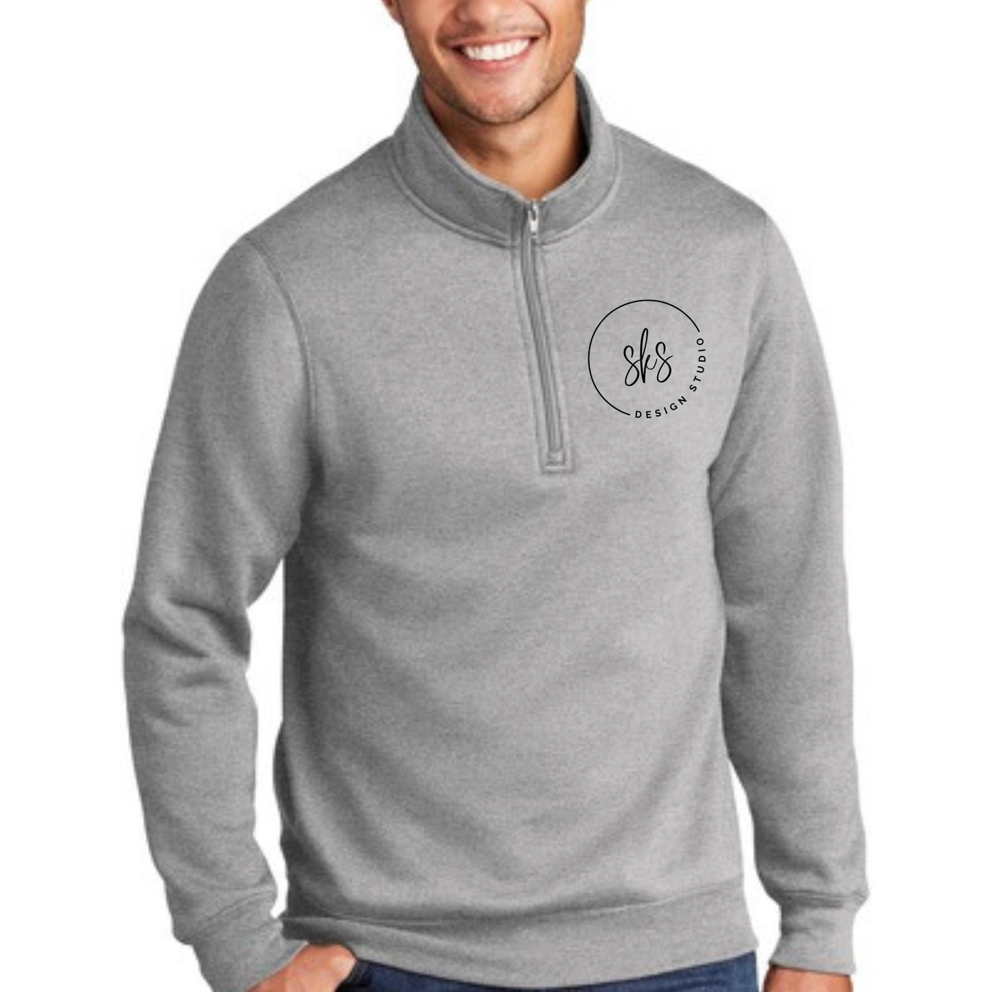 CUSTOM LOGO | Unisex Quarter-Zip Sweatshirt [PORT & CO]