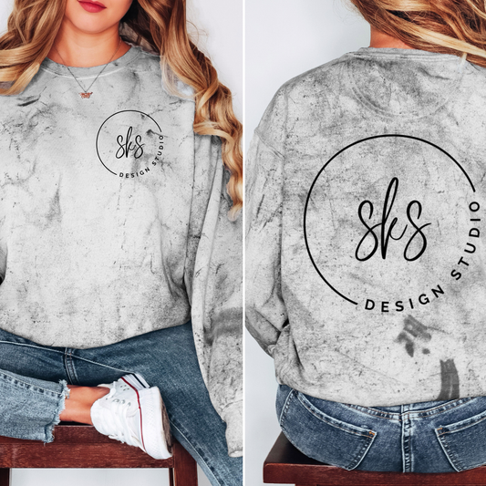 CUSTOM LOGO | Unisex Color Blast Crewneck Sweatshirt [COMFORT COLORS]