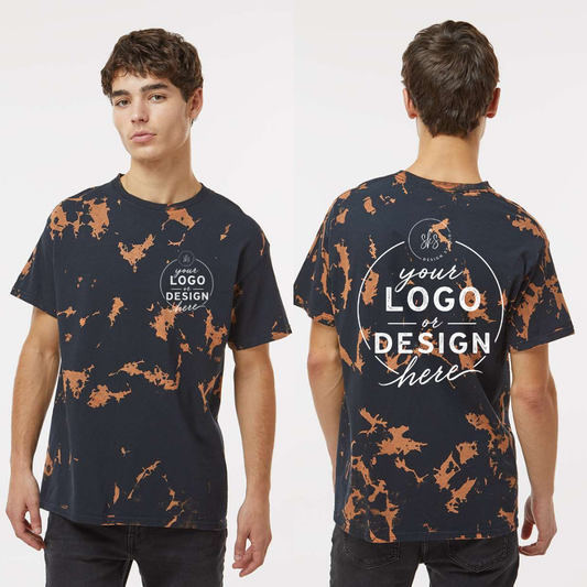 CUSTOM LOGO | Unisex Bleach Out Dyed T-Shirt [COLORTONE]