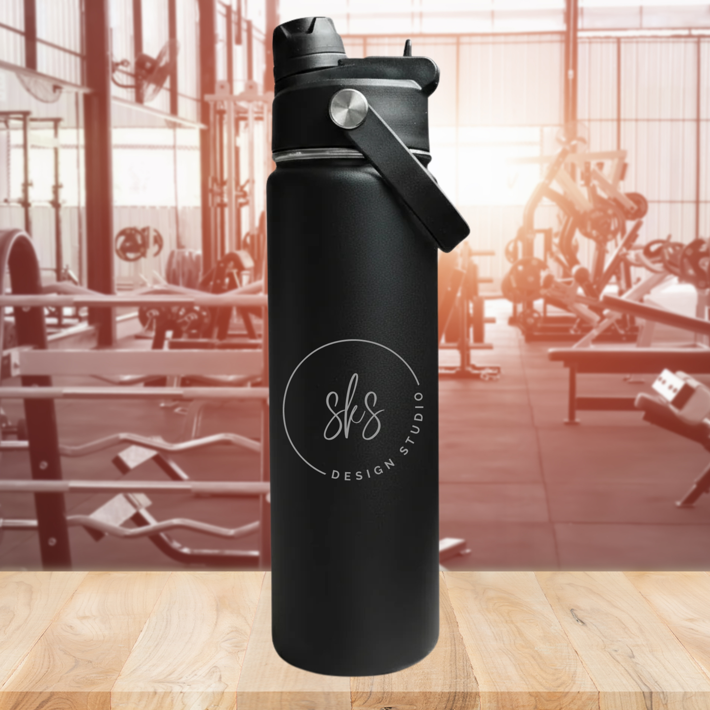 CUSTOM LOGO | ENGRAVED | 22oz Stainless Steel Sports Water Bottle
