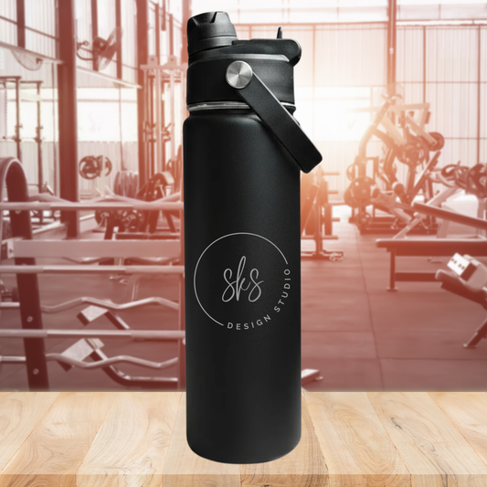 CUSTOM LOGO | ENGRAVED | 22oz Stainless Steel Sports Water Bottle