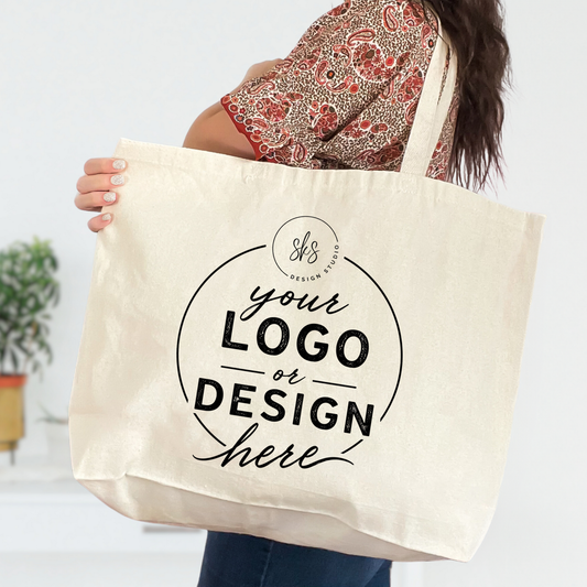 CUSTOM LOGO | Jumbo Canvas Tote Bag