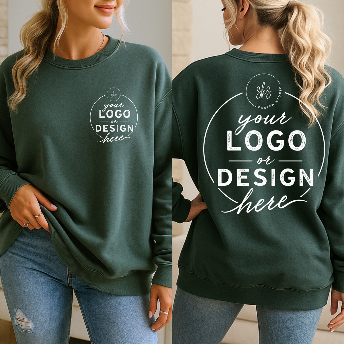 CUSTOM LOGO | Unisex Crewneck Sweatshirt [COMFORT COLORS]