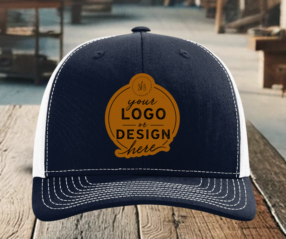 CUSTOM LOGO | Richardson 112 Hat with Laser Engraved Leather Patch