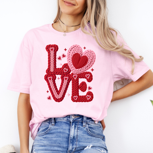 LOVE Faux Crochet | Unisex T-Shirt [GILDAN]